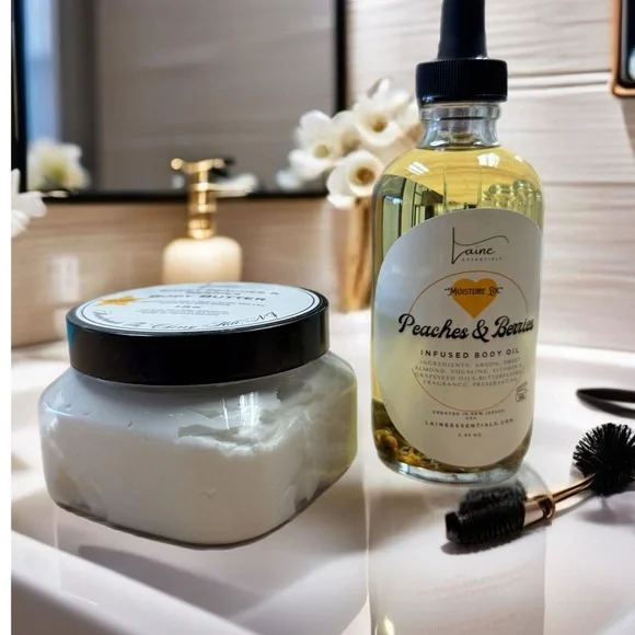 Handmade Honey Vanilla Infused Body Oil and Body Butter Duo. - Picture 4 of 5